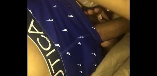  Big dick morning wood gets stroked
